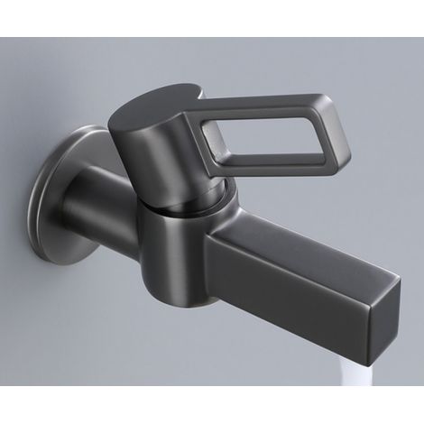 Robinet de Îlot de Cuisine à Murier Monotube Style Industriel, Robinet de Mop Pool en Laiton, Gris Armaill (1/3)