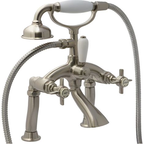 Francis Pegler Sequel Bath Shower Mixer Tap in Brushed Nickel Traditional Style (1/2)