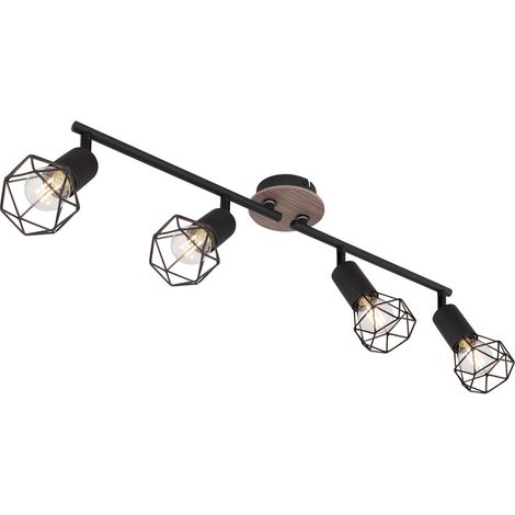 Barre de spots de plafond noire 4x E14
