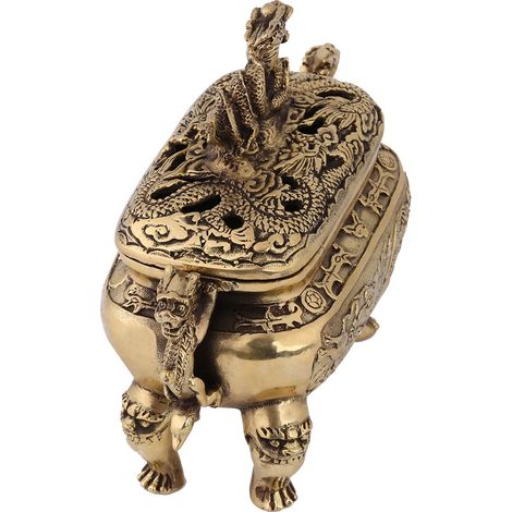 Brûleur d'encens en bronze de style antique représentant un dragon (1/4)