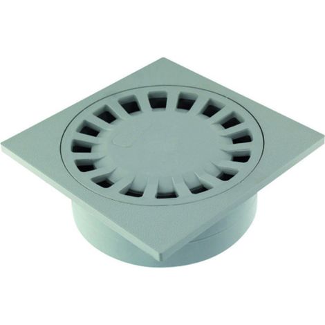 siphon de sol 20 x 20 cm gris sortie intégrée F63 x M80 x F100 en abs - jardiboutique