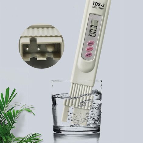 TDS mètre - Testeur de qualité de l'eau potable - Haute précision - Plage de mesure : 0-9999 ppm - Testeur numérique de pureté pour piscines, spas, aquariums (1/5)