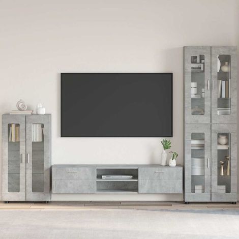 Sideboard FLORIN Beton Grau 55,5 x 29 x 100 cm Holzwerkstoff