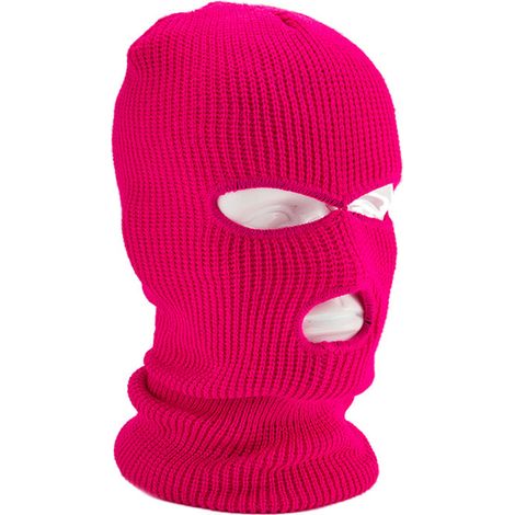 Bonnet tricoté intégral 3 trous hiver chaud masque élastique ski couvre-visage (1/5)