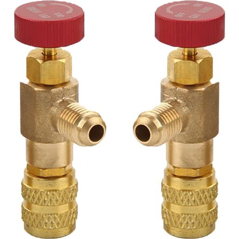 Adattatore per valvola di sicurezza del liquido da 2 pezzi, valvola di sicurezza R410A R22, valvola di controllo del refrigerante, valvola di raffreddamento dell'aria condizionata, per valvole di flus