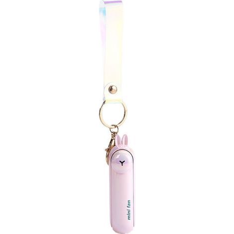 Cute mini fan, portable, foldable, for bedside table or desk, USB rechargeable, pink. - AquaForge (1/3)