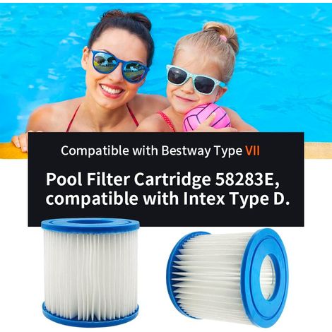 YanBan Lot de 6 Spa compatibles avec Intex Type D VII, Pompe à Cartouche de Rechange Compatible avec Best-Way Cartouche filtrante pour piscines de Type D Hot Spring Spa (1/4)