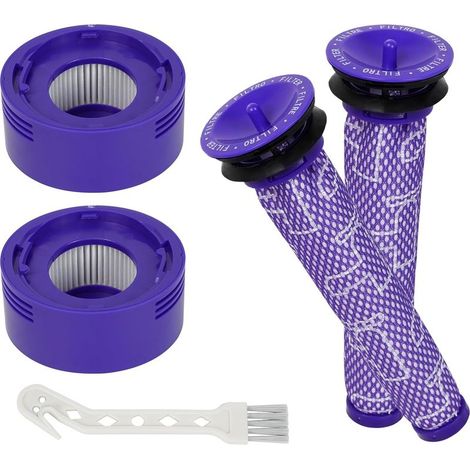 Kit de 4 filtres compatibles Dyson V6 V7 V8, 2 filtres post-moteur, 2 pré-filtres et brosse de nettoyage (1/5)