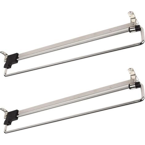 2 Pièces Porte-Cintres Coulissant Portemonteaux Télescopic Porte-vêtements Extractible 350 mm (1/5)