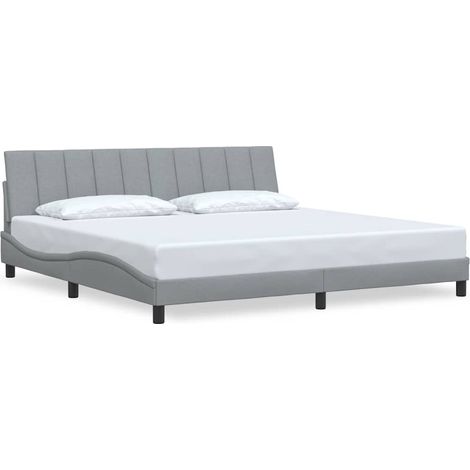Maison Exclusive - Cadre de lit sans matelas Hanko gris clair 200x200 cm tissu (1/5)