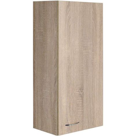 Aqualine Keramia Fresh - Oberschrank 35x76x23 cm, 1 Tür L/R, Eiche platin 50336 (1/4)