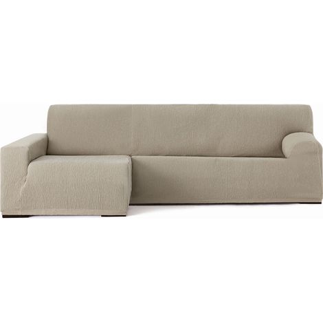 Copridivano penisola sinistra beige Troya elastico 250-310 bracciolo lungo (1/5)