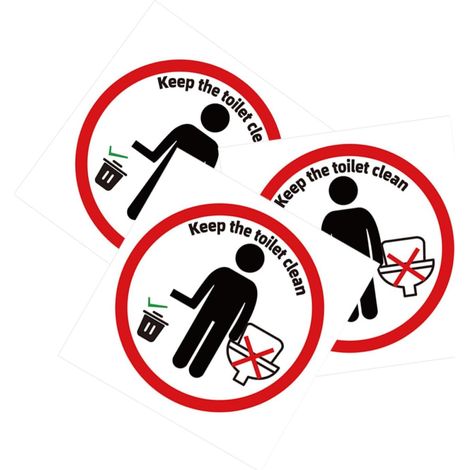 OUNONA Lot de 3 feuilles d'autocollants en PVC pour abattant toilettes , amovibles et faciles à appl (1/5)