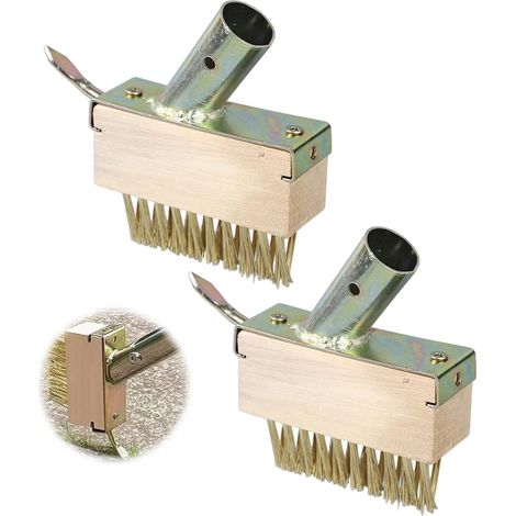 2 x Metal Weed Brush and Blade Scraper, Metal Weeding Brush, Steel Wire Joint Brushes for Paver Joints, Durable Against Weeds (1/5)
