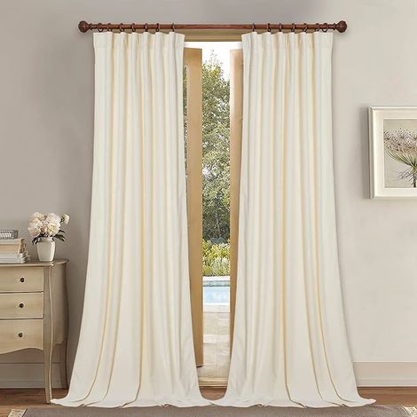 Rideau occultant pour salon, rideau isolant thermique, rideau en velours uni, convient pour la chambre et le salon, lot de 2 (150 x 250 cm).