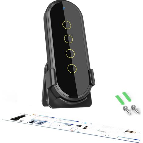 Interrupteur tactile Tuya WiFi/Zigbee avec fonction fluorescente , Commande d'ambiance , Noir (1/5)