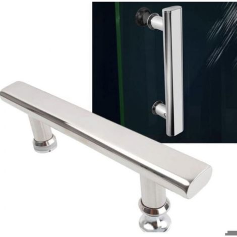 Poignée De Douche - Acier Inoxydable - Entraxe 145 Mm - Pour Porte Vitrée Salle De Bain Cuisine - 2 Pièces (1/5)