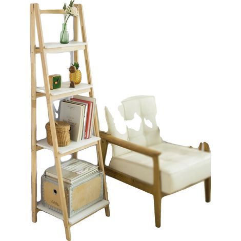 Support de Échelle, Design Économiseur d'Espace, Utilisation Polyvalente, Naturel (1/2)