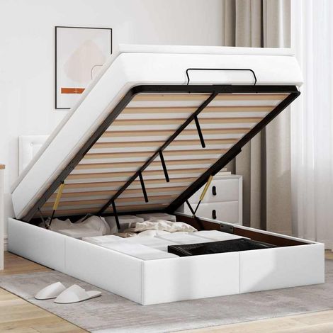 Estructura cama otomana colchón blanco puro 120x200cm vidaXL (1/5)