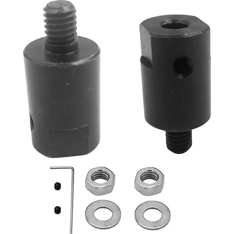 Lot de 2 raccords d'arbre de moteur, M6 5 mm pour axe de moteur, manchon de coupleur d'arbre de scie, adaptateur de mandrin de scie (1/3)
