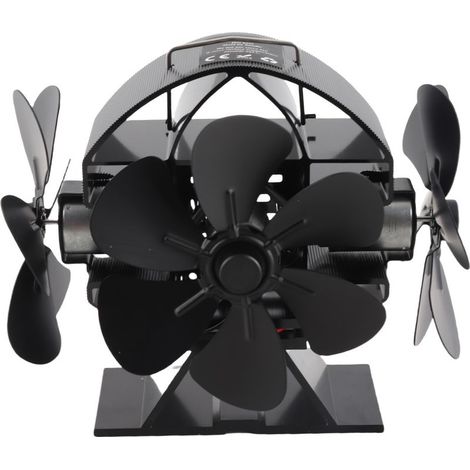 【Ventilateur à chaleur pour poêle - 3 turbines 18 hélices aluminium】- Ventilation 270° avec couverture de sécurité - pour poêle à bois domestique (kit complet) (1/4)