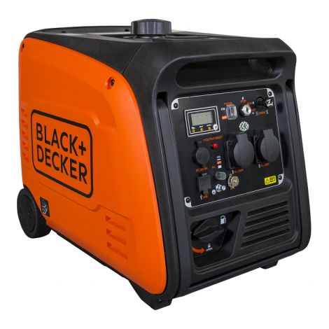 Black & Decker – Groupe électrogène inverter 3900W silencieux – Moteur 4 temps OHV – Autonomie 9h – 2 prises 230V – Système de démarrage électrique (1/5)