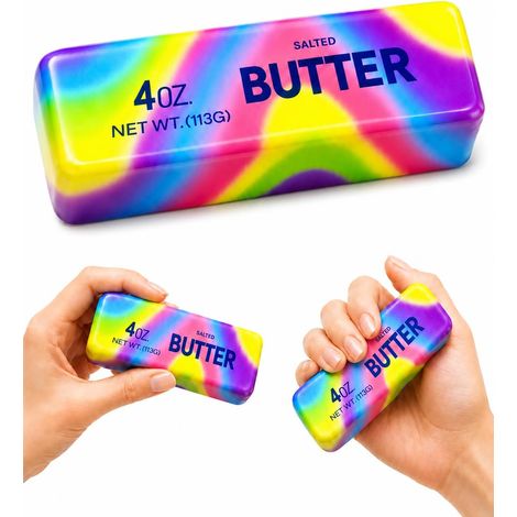 Peluche anti-stress Rainbow Butter Squishy, 1 pièce, décoration de bureau à rebond lent pour adultes