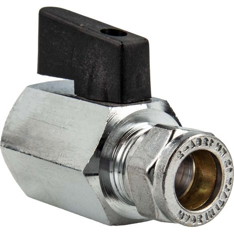tecuro MINI Kugelhahn mit Klemmring für Kupferrohr Ø 12 mm x 1/2 Zoll IG - Messing vernickelt (1/5)