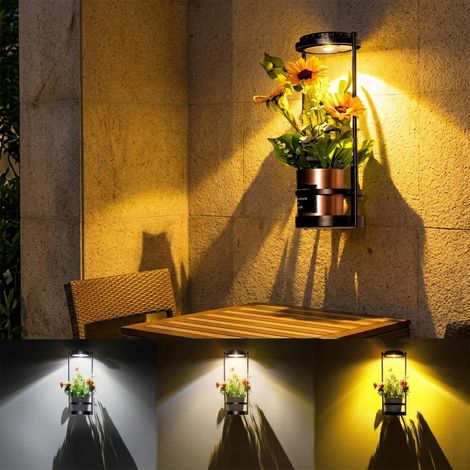 Lot de 2 appliques murales solaires d'extérieur avec support pour (1/5)