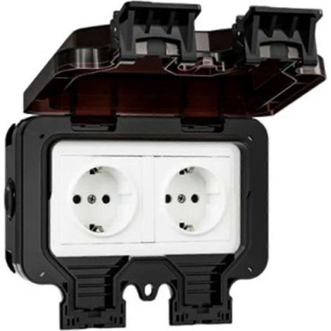 Prise murale étanche IP66 220 V noire (B)-- (1/5)