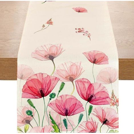 Tischläufer Ostern Blumen 33x180 cm, waschbar, Polyester, Frühlingsdeko