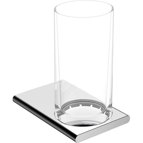 Porte-verre EDITION 400 complet avec verre en cristal véritable, chromé KEUCO