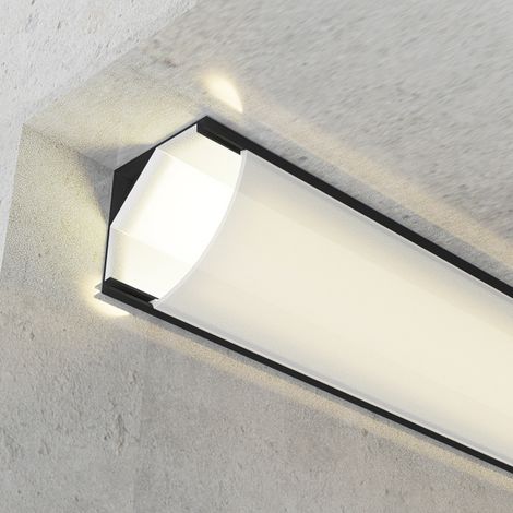 Profilé d'angle aluminium L Laqué Noir - 2 mètres Noir - Ledme - LM3744
