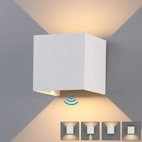 Applique murale LED avec détecteur de mouvement, applique murale intérieure/extérieure 12W, faisceau lumineux réglable haut et bas, blanc chaud, IP65 (1/5)