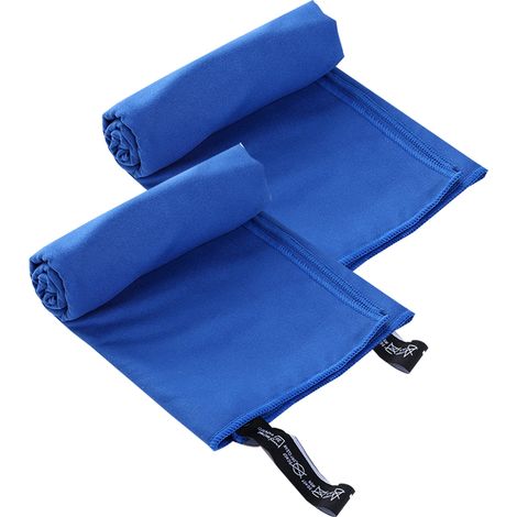 Serviette en microfibre - Voyage et sport. Séchage rapide - Super absorbante. Lot de 2, 40 x 80 cm. Label