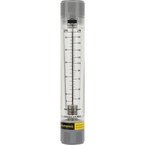 Débitmètre de liquide de type tube en plexiglas acrylique LZM-25G pour eau femelle G1in (5-50GPM) (1/5)