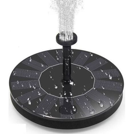 [KK] 【jia】Fontaine à eau solaire 16 cm, fontaine solaire d'extérieur, couleur noire, multicolore (1/5)