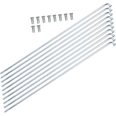 10 Rayons Vélo en Acier Manganèse 13G 2.2mm pour Réparation Roue de Bicyclette et Tricycle