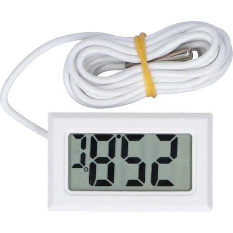 Thermomètre électronique numérique filaire mini à écran LCD blanc, mesure de température précise FY13001 (1/5)