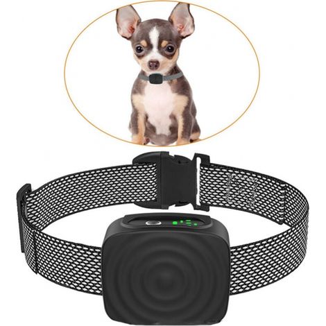 Hundehalsband für kleine/mittlere Hunde, 5–15 Pfund, stoßfrei, wiederaufladbar, kein Bellhalsband, mit einstellbarer Empfindlichkeit und Stärke, kein Bellhalsband (1/4)