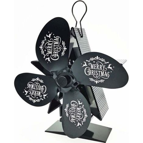 Ventilateur Poele à Bois 4 Pales Avec Thermomètre - Ventilateur Cheminée Alimenté à la Chaleur Ventilateur Silencieux avec Protection Contre le Surchauffe pour Poêle à Bois Cheminée Gaz Bûche Poêle à (1/4)