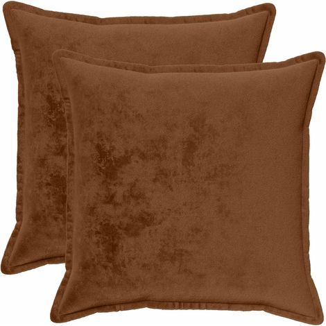 Cushion Cover 2 pcs HOUTEN Light Brown 55 x 55 cm Flannel vidaXL (1/5)