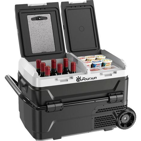 Réfrigérateur de voiture, contrôle à double zone, congélateur portable, 40L (1/2)