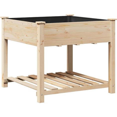 Cache-pot de jardin,Jardinière,Bac à fleurs avec étagère Beige 90 x 90 x 76.5 cm CFW36312 (1/5)