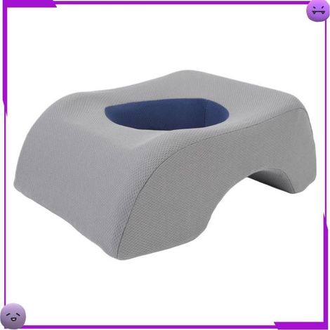 VGEBY Oreiller face vers le bas Oreiller face coussin souple Ergonomic Hollow Appuie-tête coussin pour le hygiene soin Gris Bleu (1/5)