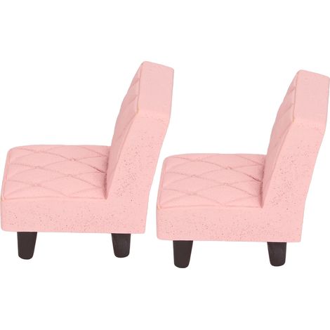 2 Chaises Miniatures Vintage en Résine Rose - Décoration de Table Féerique ou Idée Cadeau Originale (1/5)