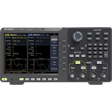 VOLTCRAFT FG-30802T Funktionsgenerator netzbetrieben  1 µHz - 80 MHz 2-Kanal Arbiträr, Rauschen, Pul