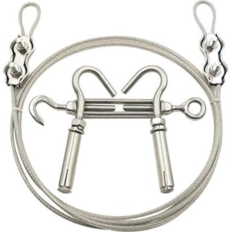 Corde à Linge Rétractable - Câble en Acier Inoxydable 304 - 6 m - Antivente - Anti-affaissement - Pour Extérieur Intérieur Voyage Camping - 1 Pièce (1/5)