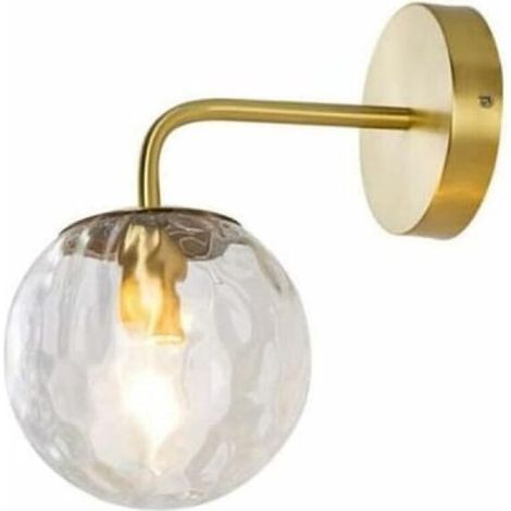 du Nord Moderne Applique Murale Verre Balle Abat-jour Métal Laiton Support Simplicité Lampe Murale pour Salon Chambre Couloir Allée (1/4)