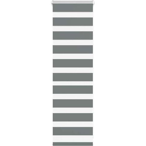 Store vénitien à motif zèbre gris foncé, largeur du tissu 35,9 cm, fibre de polyester. (1/5)